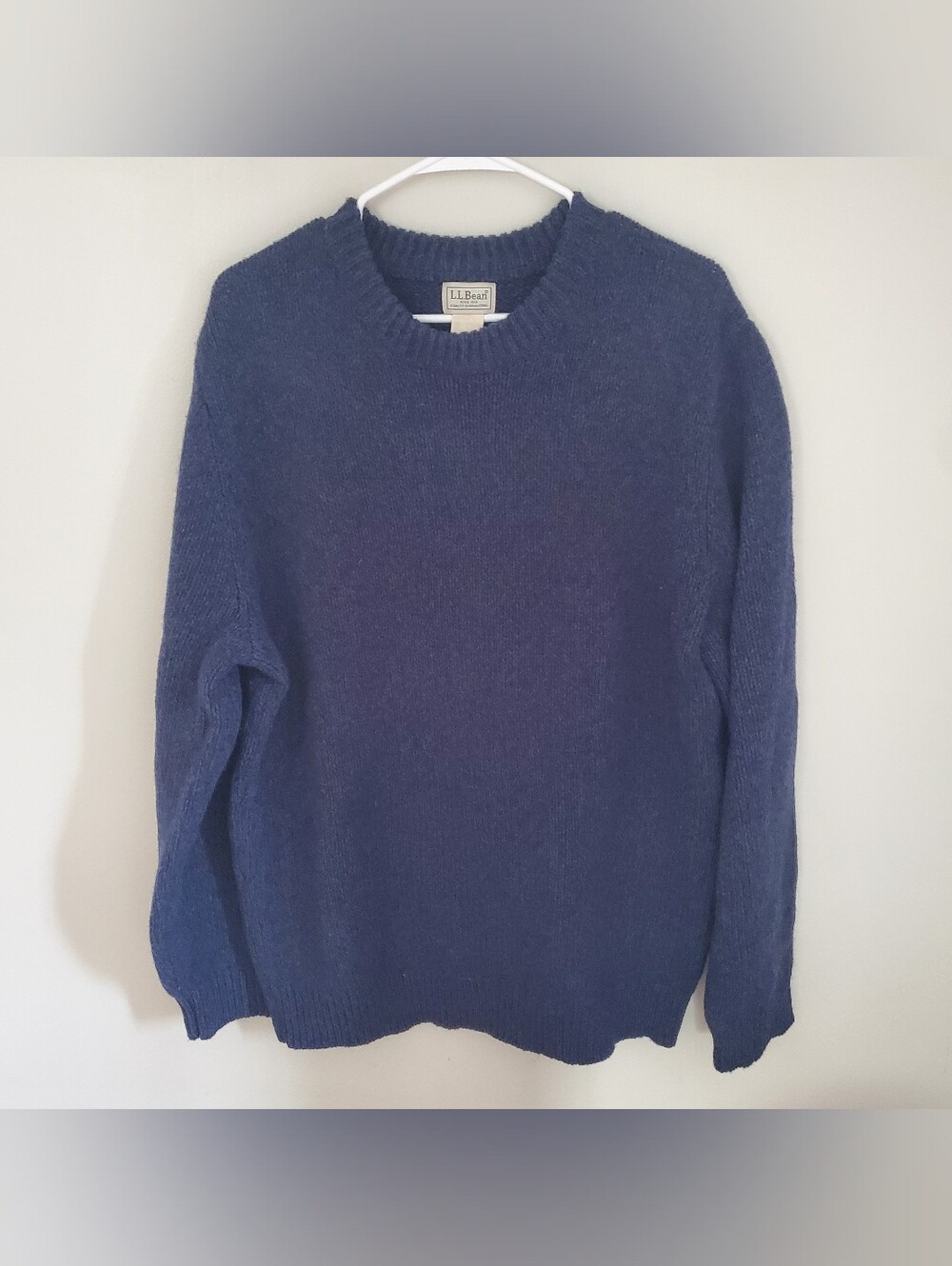 L L.Bean Men's Bean's Classic Ragg Wool Knit Sweater, Crewneck XL Tall-Navy
